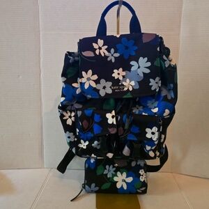 Kate Spade Floral Canvas Backpack Including Wallet